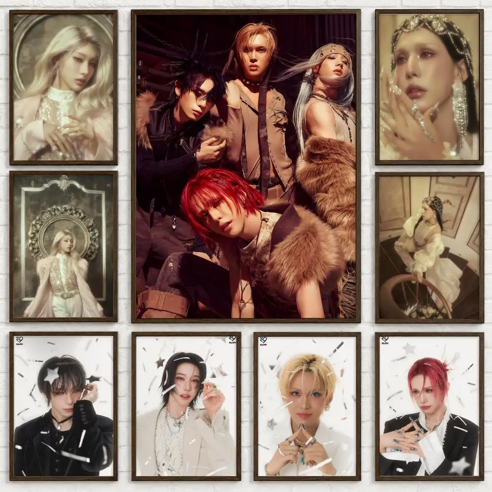 Idol Group XLOV Poster Self-adhesive Art Waterproof Paper Sticker Coffee House Bar Room Wall Decor