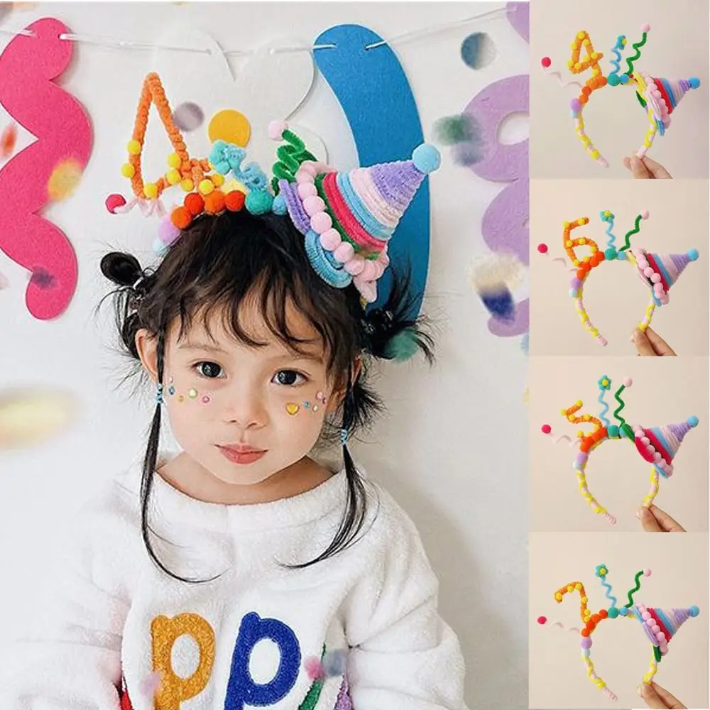 

Number 1-9 Years Old Birthday Atmosphere Headband Torsion Bar Eye Catching Cake Headband Party Headpiece Hair Accessories