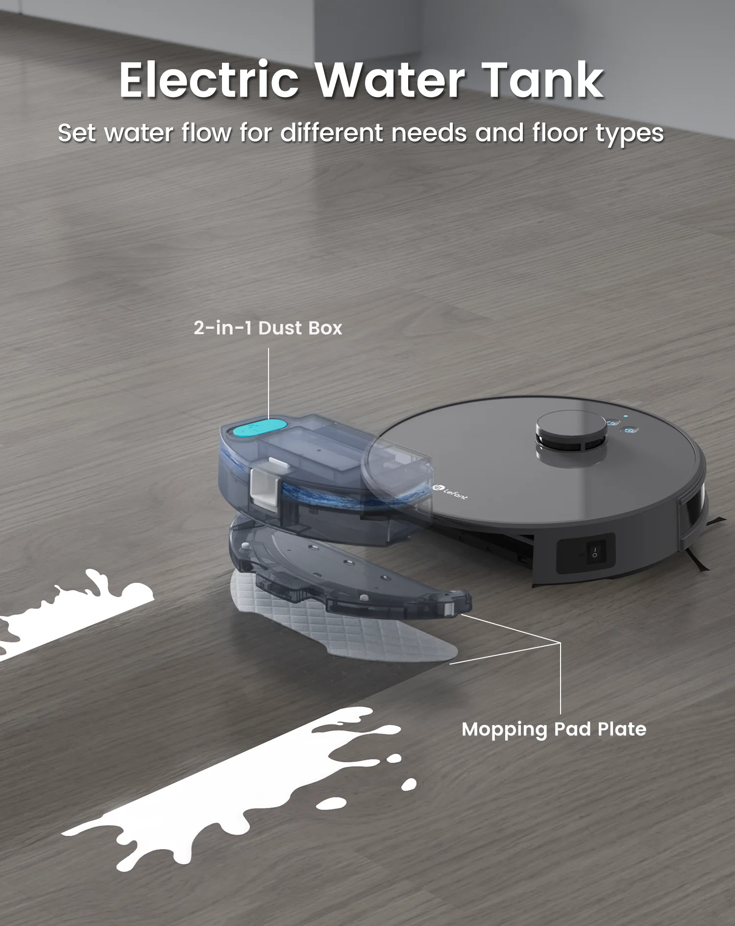 Aspirapolvere robot Lefant M1 con aspirazione 4000Pa, navigazione Lidar, WiFi/App/Alexa, ideale per peli di animali domestici, moquette