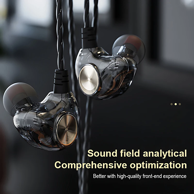 Auriculares con cable de graves pesados HIFI, auriculares intrauditivos AUX de 3,5mm para juegos, auriculares de música dinámicos, auriculares estéreo con cancelación de ruido y micrófono