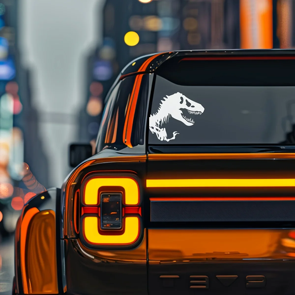 1 шт. "Скелет динозавра T-Rex, автомобильная наклейка, наклейка с изображением окаменелости, отличительный автомобильный аксессуар для энтузиастов, смелый автодекор"