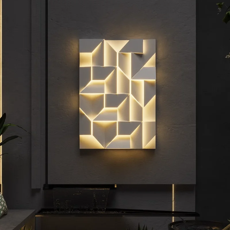 

Nemo Shadows Wall Lamp Modern Personality White Square Wall Lights Aisle Stairs Living Room Bedroom Restaurant LED Decoor Light