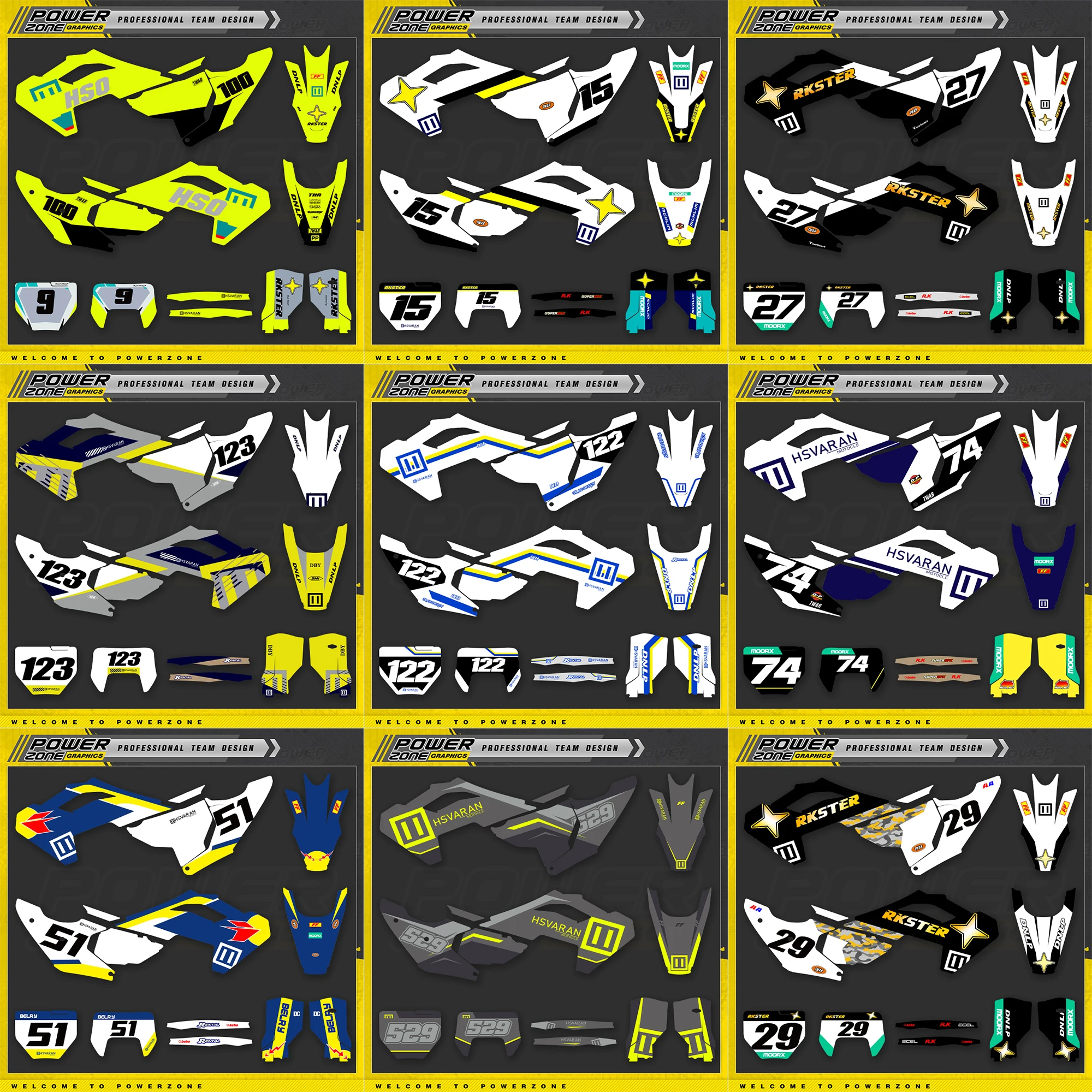 

PowerZone For Husqvarna Graphics TC FC 2023 2024 2025 TE FE 2024-2026 125-450CC Custom Team Graphics Decals Stickers Kits