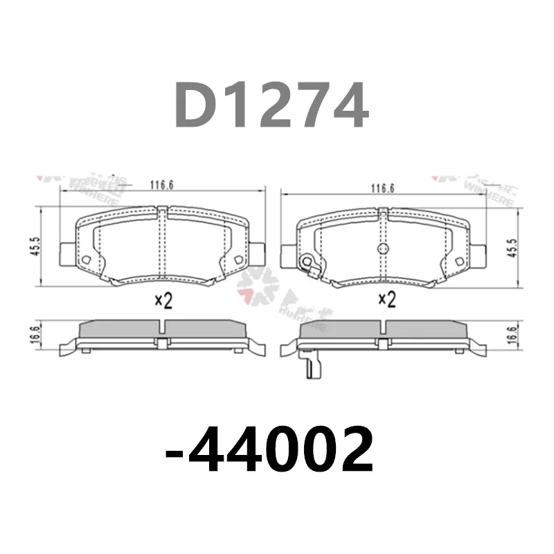 Rear Brake Pads - 44002 / Jeep Wrangler (Jk2007-2018) Dodge Wing Loong / George Patton War Sword / Auto Parts Brake Pads