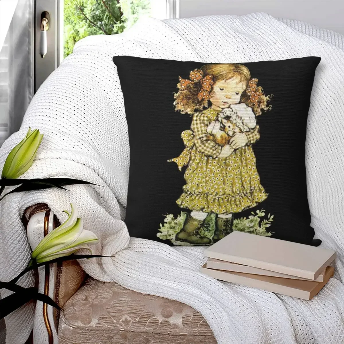 Sarah Kay Swing Girl Square Pillowcase Pillow Cover Polyester Cushion Zip Decorative Comfort Throw Pillow for Home Sofa