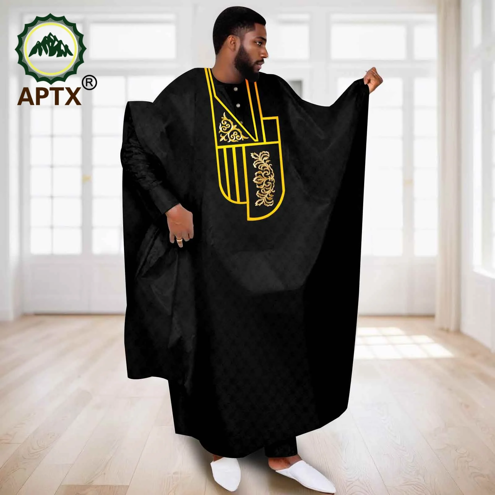 APTX African Clothes for Men Muslim Robe White Tradition Wedding Party Suit Shirt Pants 3 Pcs Set Dashiki Agbada Ramada 2516047