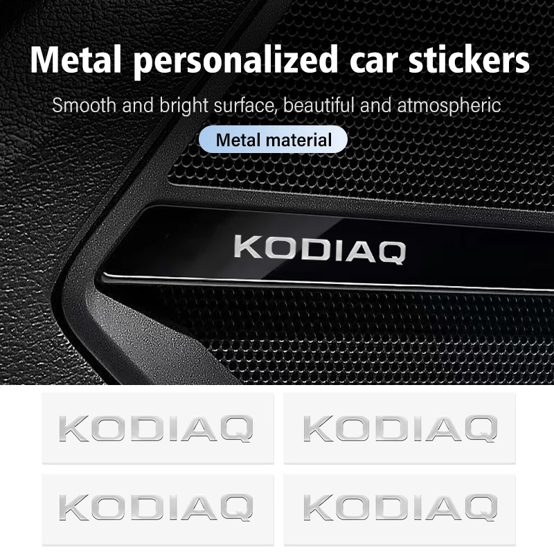 8pcs 3D Metal Car Emblem Logo Decorative Sticker Badge Decal For Skoda Rapid Kodiaq Karoq Fabia Kamiq MK3 Roomster Enyaq