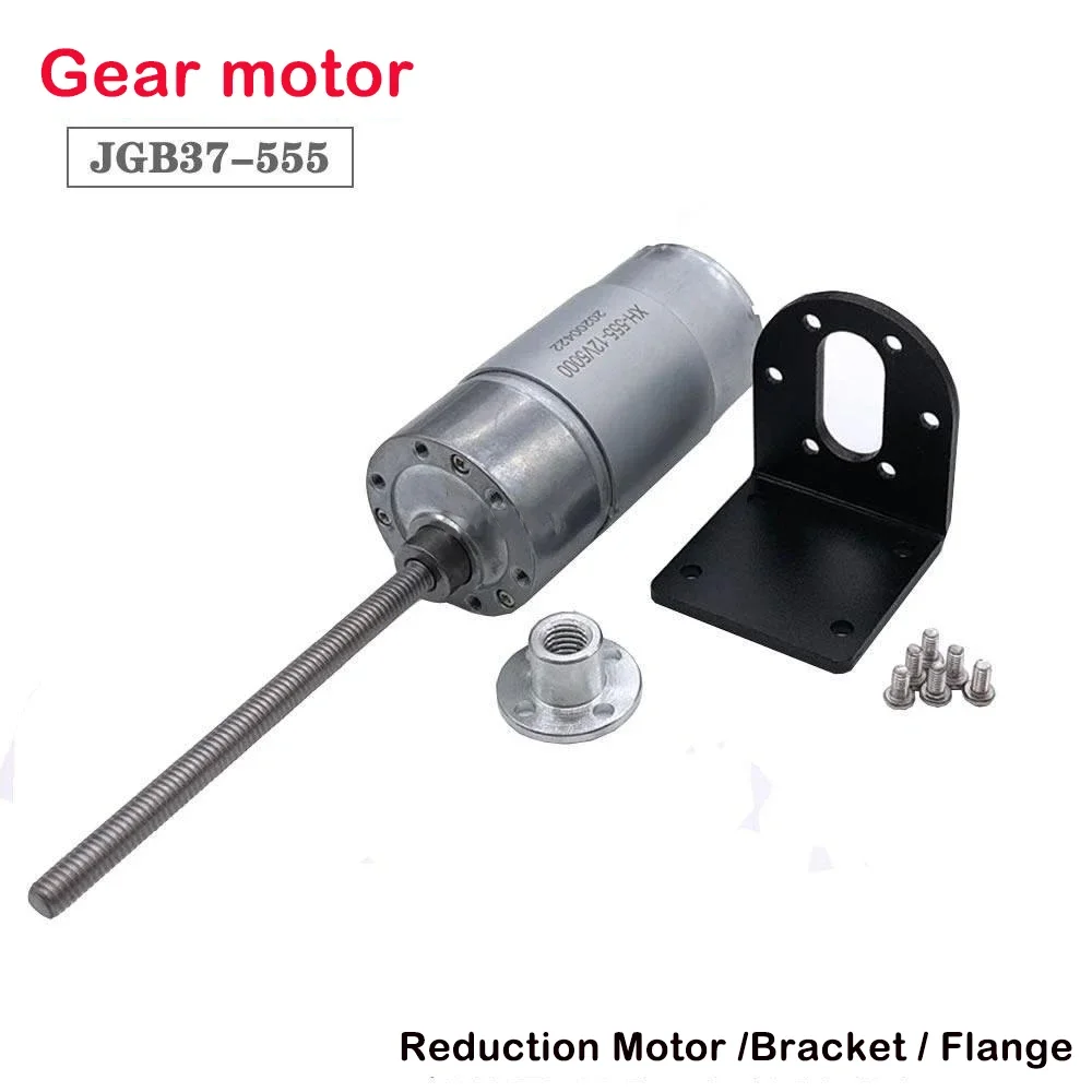 Long Lead Screw Shaft DC MOTOR Permanent Magnet Brush 3 Months with Flange JGB37-555 SZCMMOTOR Max 25kg.cm 0-960RPM