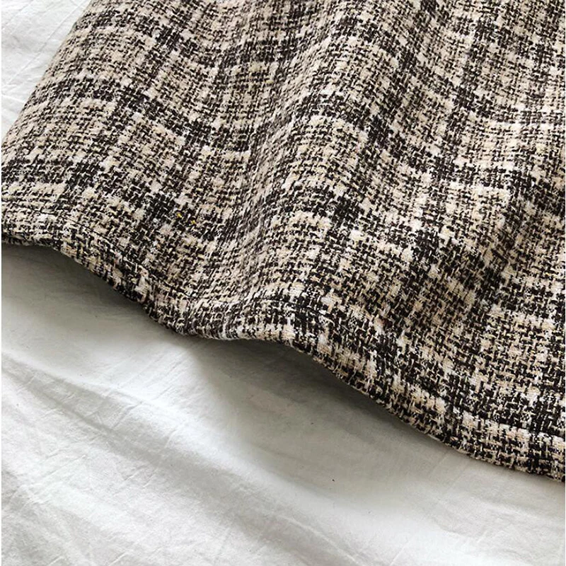 Korean High Waist Tweed Mini Skirt Women Autumn Winter Thicken Korean Slimming Plaid Skirts New Y2K Fashion Sashes A-Line Shirt