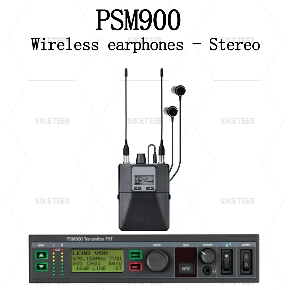 Hoogwaardige PSM900 professionele mono/stereo/schakelaar ingang in-ear draadloze monitoring microfoonsysteem voor band stage performa