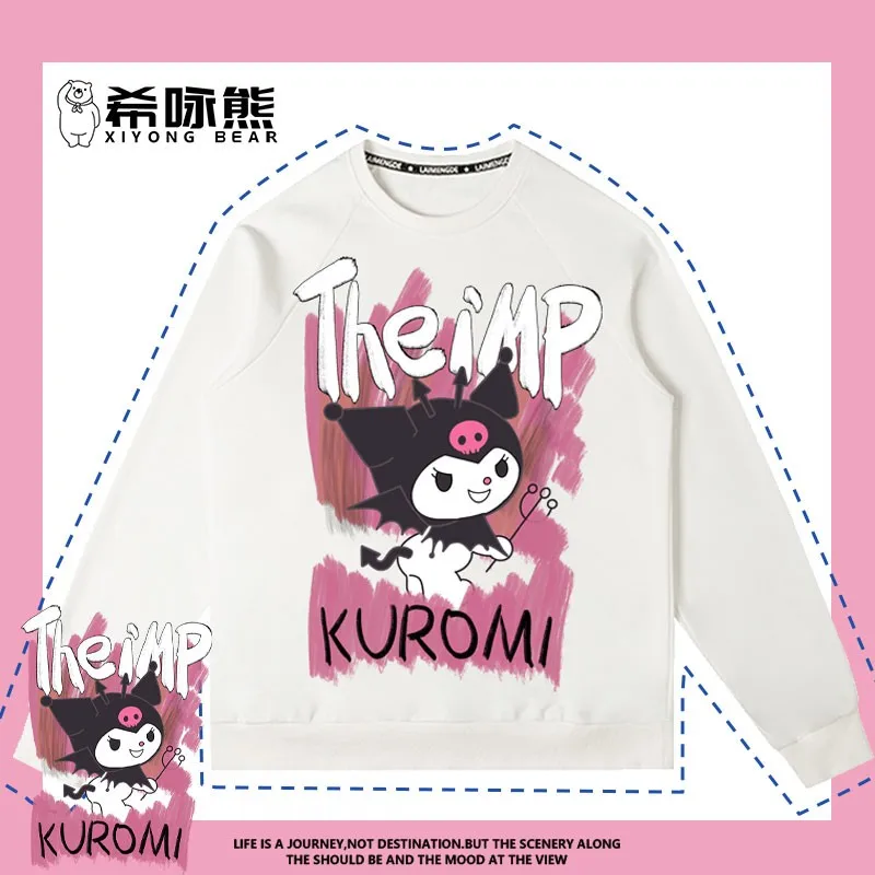 

Kuromi Joint Hoodie Women's Japanese Sanrio 2024 New Crewneck Coat Autumn Fashion Brand Clothes