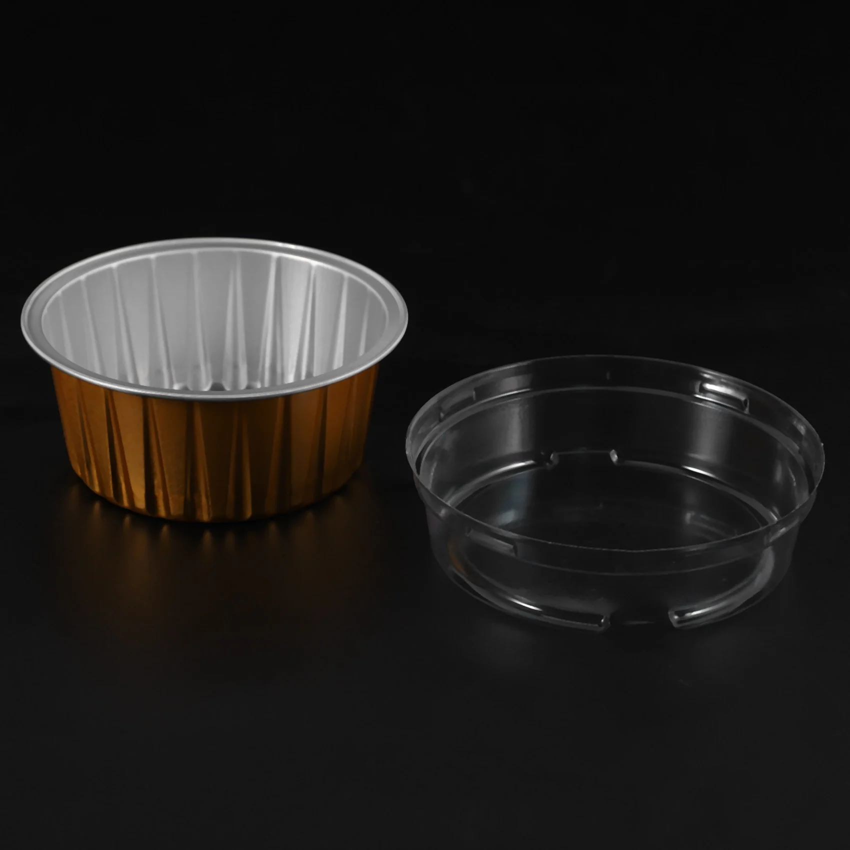ABKJ-300Pcs Disposable Aluminum Foil Baking Cups Creme Brulee Dessert Oval Shape Cupcake Cups With Lids Cake Egg Tools