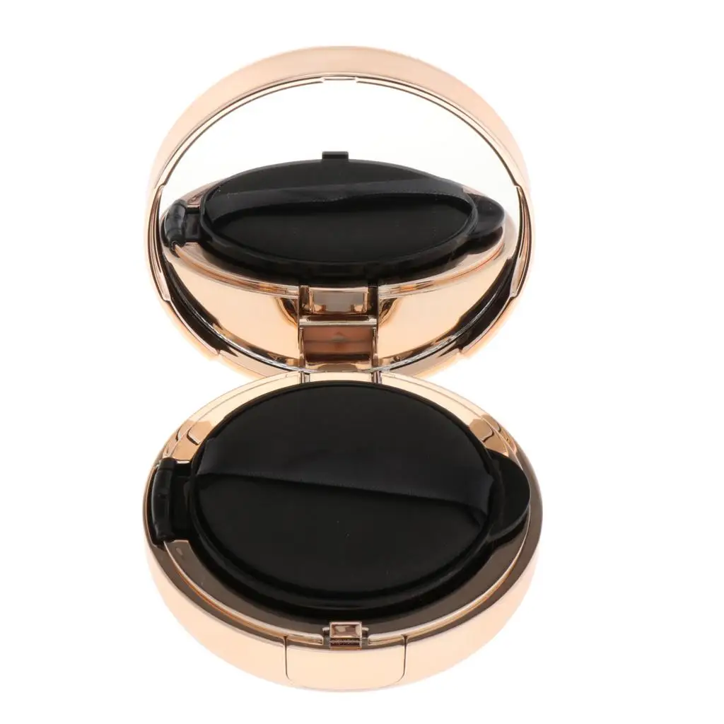 Pink Empty Air Cushion Puff Case Powder Container Cosmetic Concealer BB Cream Compact Box with Mirror