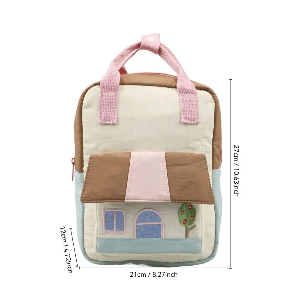 2025 Lightweight Students Backpack Large Capacity Tree House Embroidery School Bag Pink Cute Travel Backpack for Girls Toddler