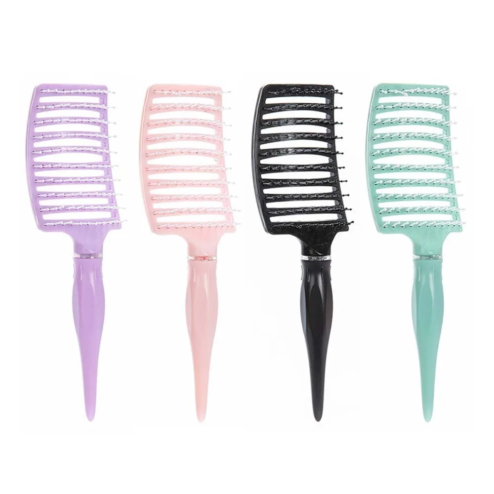 Scalp Massage Wide Teeth Pointed Rib Comb Air Cushion Comb Wet Dry Use Wide Teeth Massage Hair Brush Macaron Color