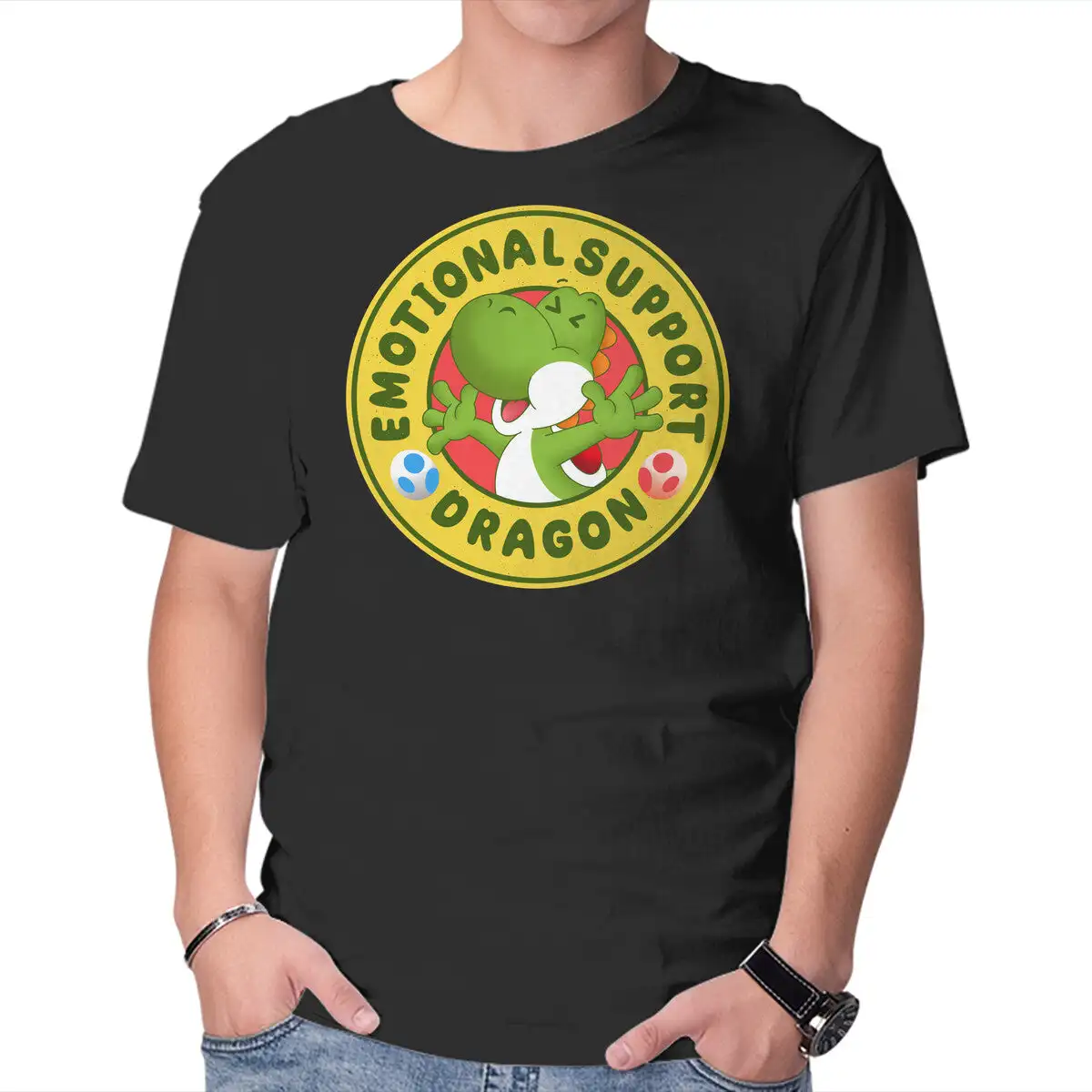 My Emotional Support Dragon Anime Graphic T-shirts For Men Clothing Women Short Sleeve Tees Vintage High Quality 100%Cotton