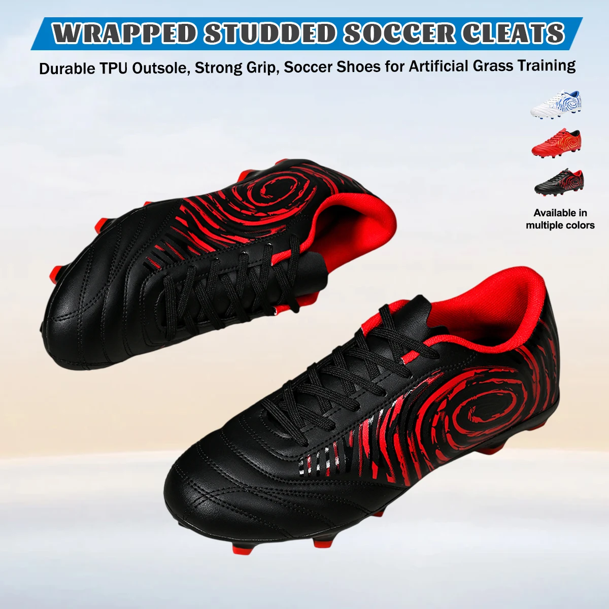 Mens AG FG Hybrid Stud Boots, Non-slip TPU Outsole, Snug Fit, Perfect for Fast Sprinting and Sharp Turning on Lawn