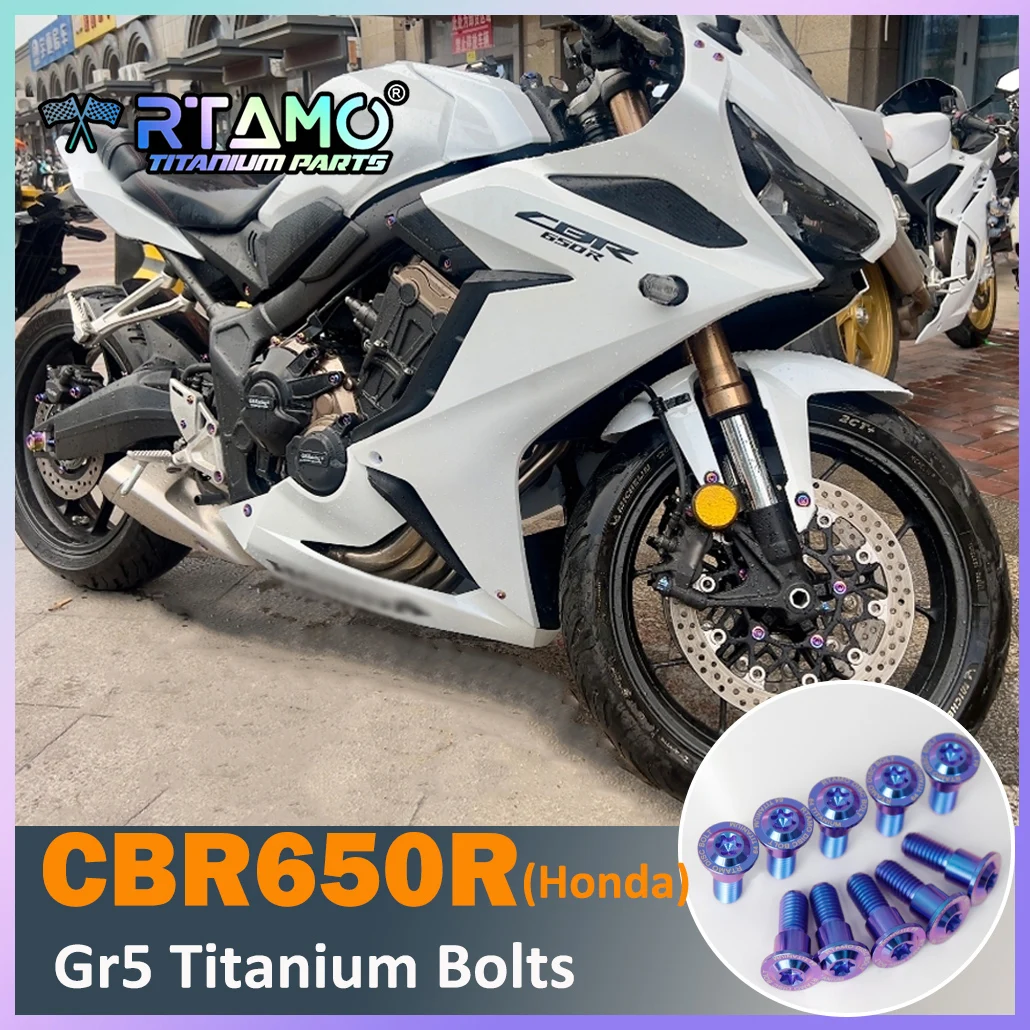 RTAMO Gr5 Titanium Bolt Windshield Rearview Mirror Oil Tank Cap Front Fender Caliper Fork Screw for Honda CBR650R High Strength