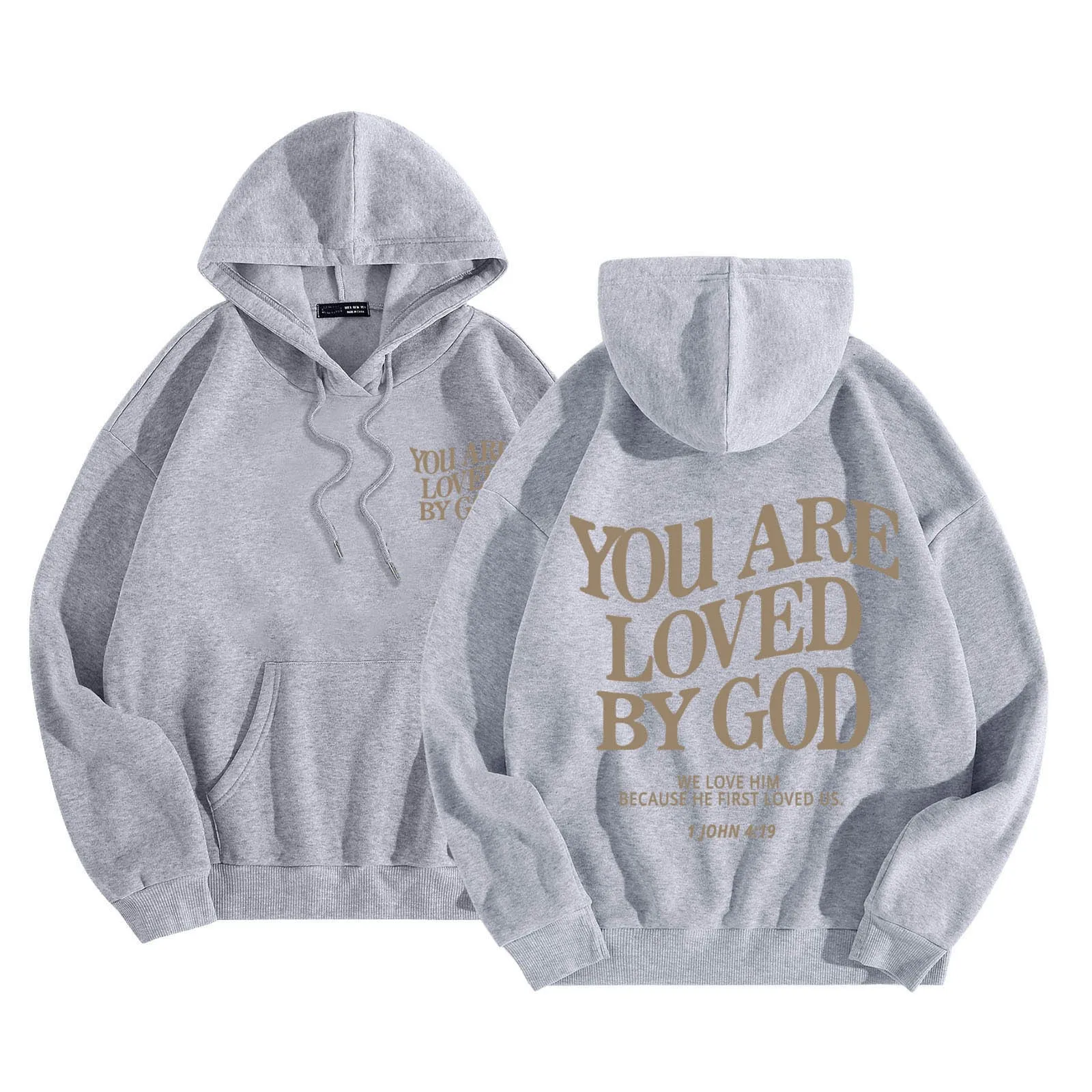 Sudadera con capucha de Jesús te ama, sudadera cristiana, eres amado por Dios, sudaderas con cordón, ropa estética de gran tamaño