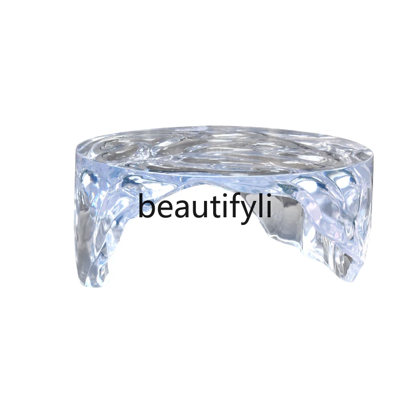 

Italian creative art coffee table simple living room model room light luxury coffee table minimalist resin tea table