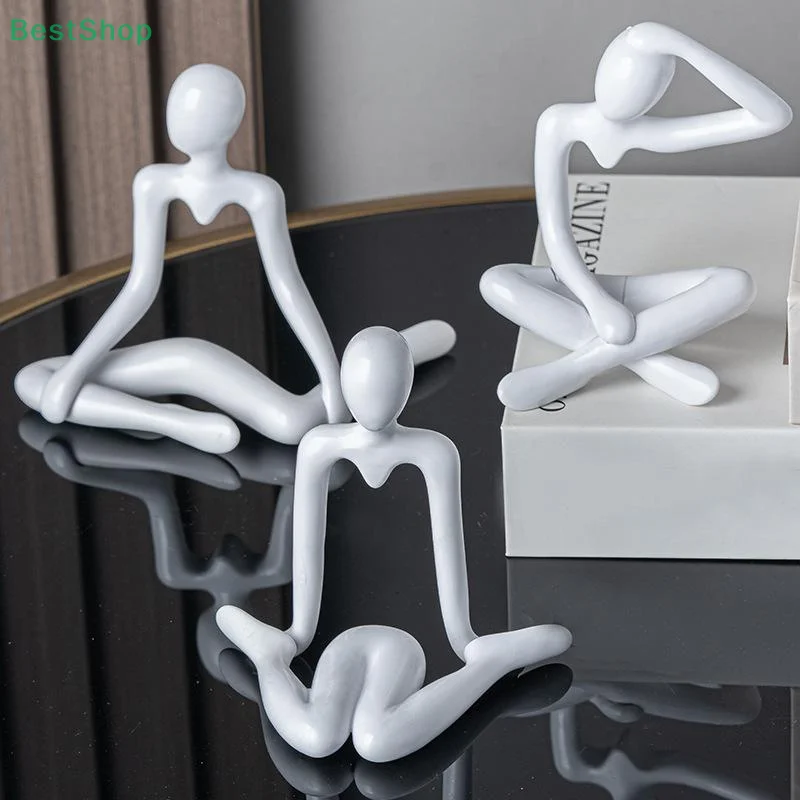 Thinker Statue Collectible Resin Abstract Art Sculpture Desktop Ornaments Christmas Gifts Home Decor For Office Study Shelf