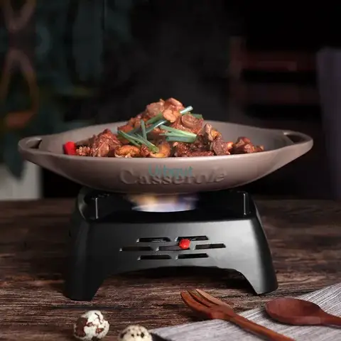 Household dry pot Alcohol furnace pot High temperature resistant ceramic disc Frying pan Commercial Sandpot Little pan rice