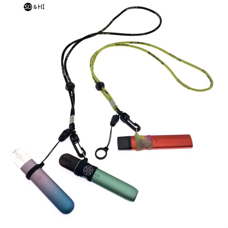 Portáteis Anti-Lost Colar Lanyards, Anti-Drop cigarro Silicone Rubber Ring Rope, Pen Lanyard Holder com Soft Hoop