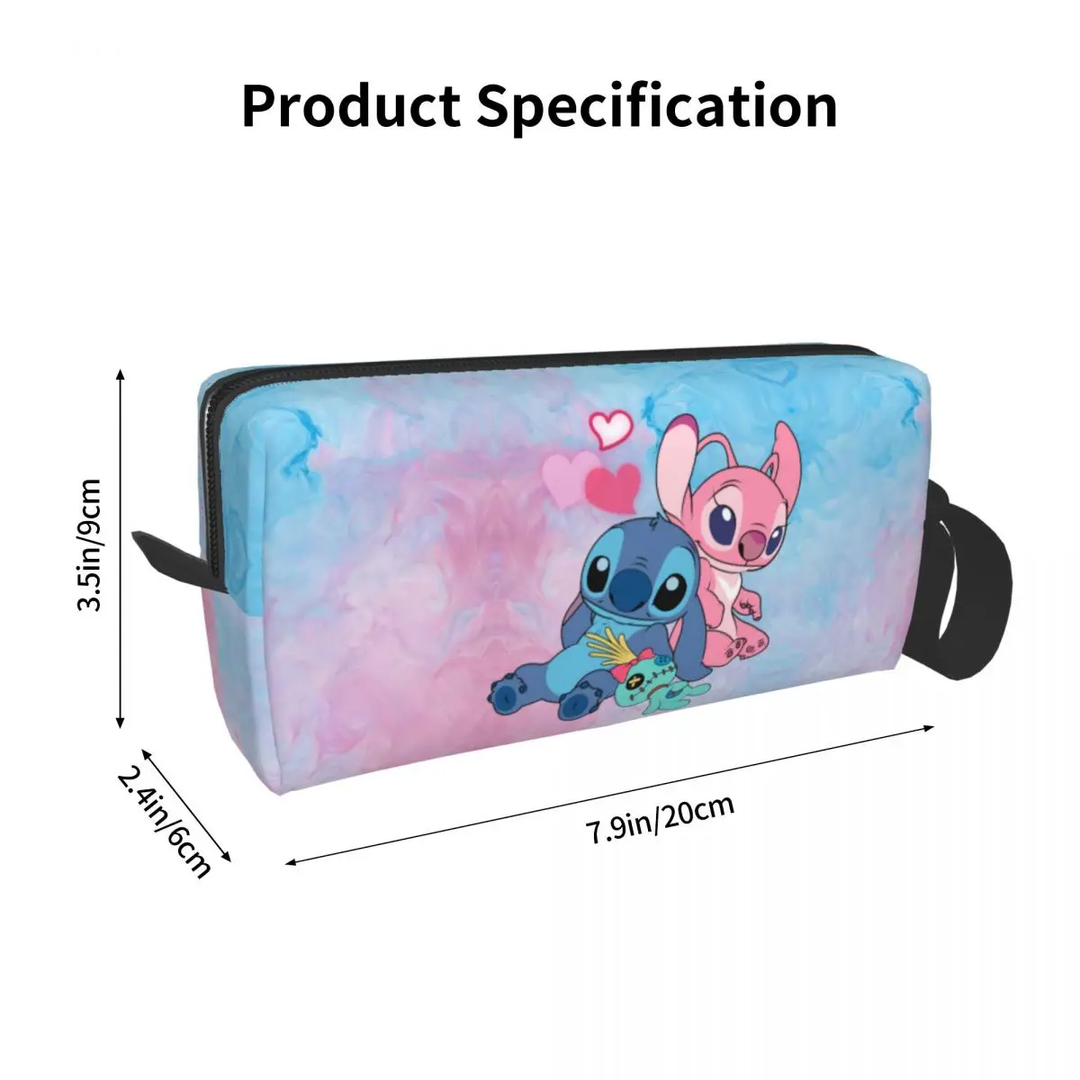 Custom Stitch Angel Makeup Bag for Women Travel Cosmetic Organizer Fashion Disney Anime Storage Toiletry Bags