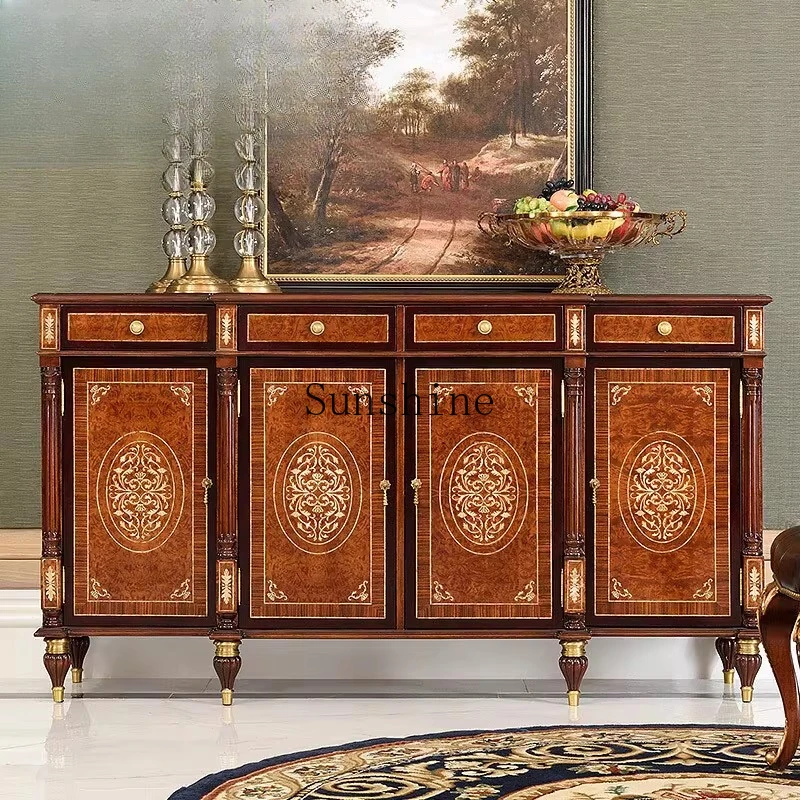 

British neoclassical inlaid shell porch Storage entry foyer porch Shoe cabinet