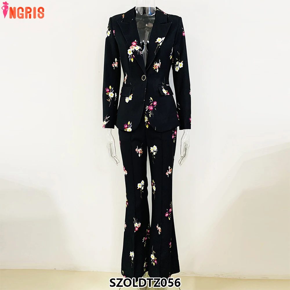 

New women's washed blue denim top straight trousers two-piece women's denim suit-SZOLDTZ056