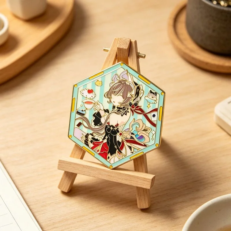 Genshin Impact Odette Spessiva Anime Cosplay Abzeichen Anastasya Feodorovna Sandrone Snezhnaya Pins Halloween-Accessoire Weihnachtsgeschenke – Detail 4