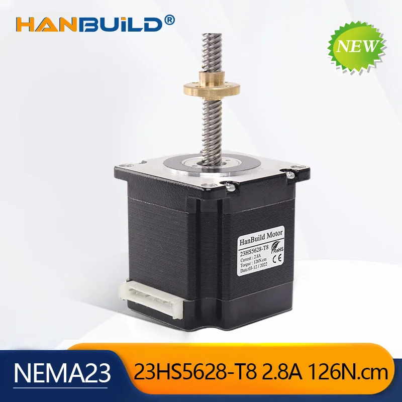 Nema23 screw Stepper Motor 165 Oz-in 56mm 2.8A 126N.CM 23HS5628-T8 for Various instrument accessories