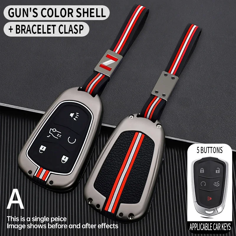 

for Cadillac XT5 XT4 CT6 XT6 CTS DTS ESV STS ELR ATS XTS 2014 2015 2016 2017 2018 Car Key Fob Case Cover Keychain