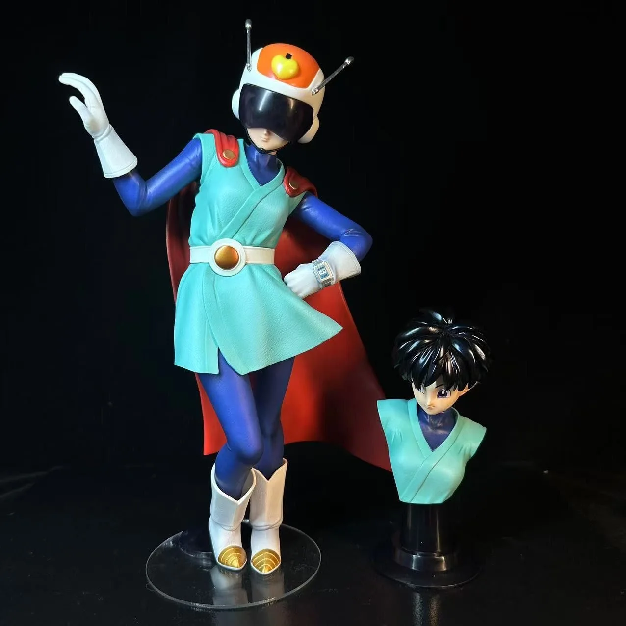 

Dragon Ball Z Videl Figure Great Saiyaman Videl Action Figures Statue Replaceab Heads Collection Desktop Model Boys Toys Gifts
