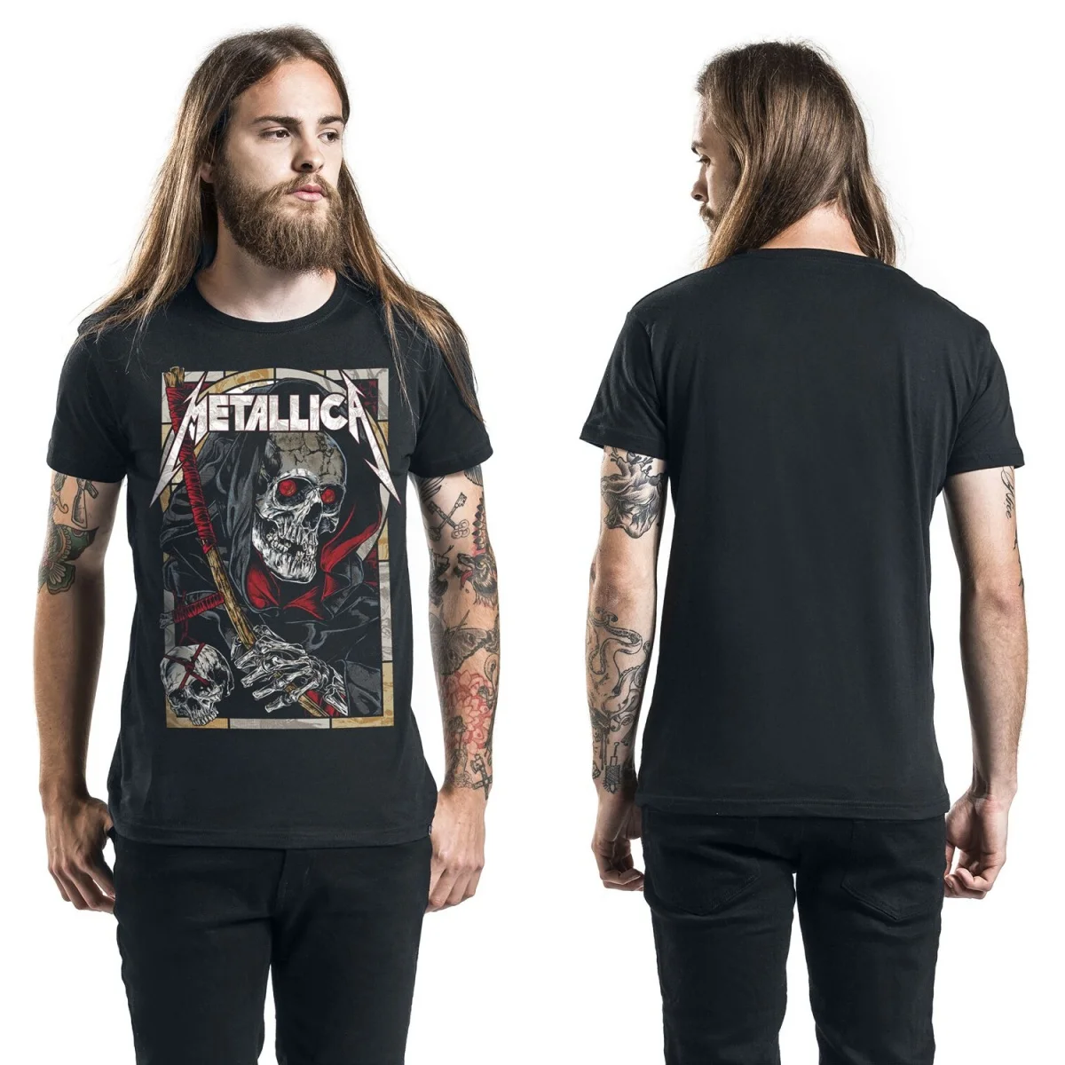 Heißer Sommer Metallica Grafik Baumwoll-T-Shirt Unisex Sommer Kurzarm Mode Marken-T-Shirt Luxus Lässige Vintage Tees – Detail 2