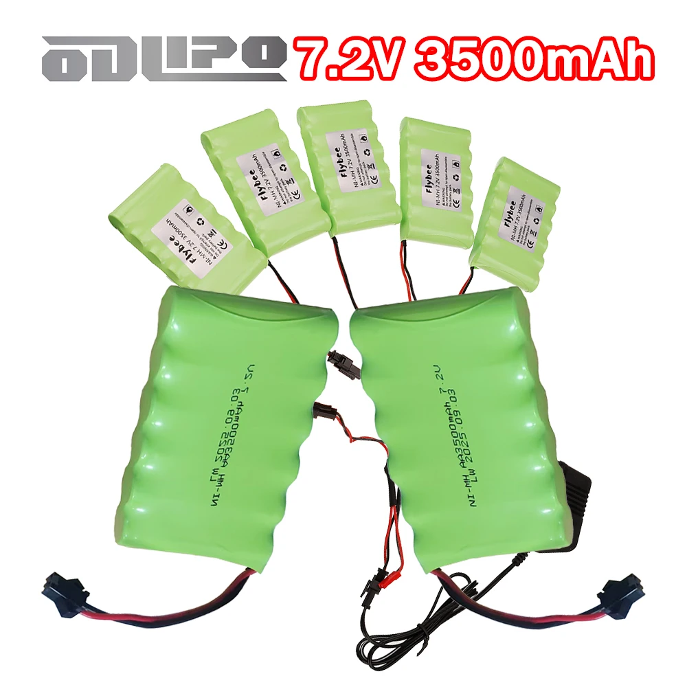 AA NIMH 7.2V Battery 3500mAh 7.2V Rechargeable Battery pack For RC Off-Road Racing Cars Vehicles R/C Trucks 6*AA 7.2V vs 3000mah