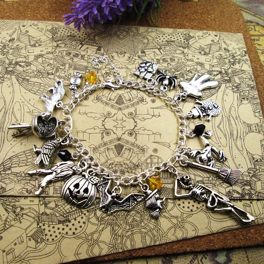 Halloween Personalized Bracelet Diy Kit Create Your Own Charm Bracelet With Multiple Charms Unique Handcrafted Jewelry Gift