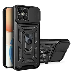 Armor Push the window Shockproof Funda For Honor X8A X6A X6S X6 X8 X9 CRT-LX2 RKY-LX2 Case Cover Car Magnetic Metal Ring Holder