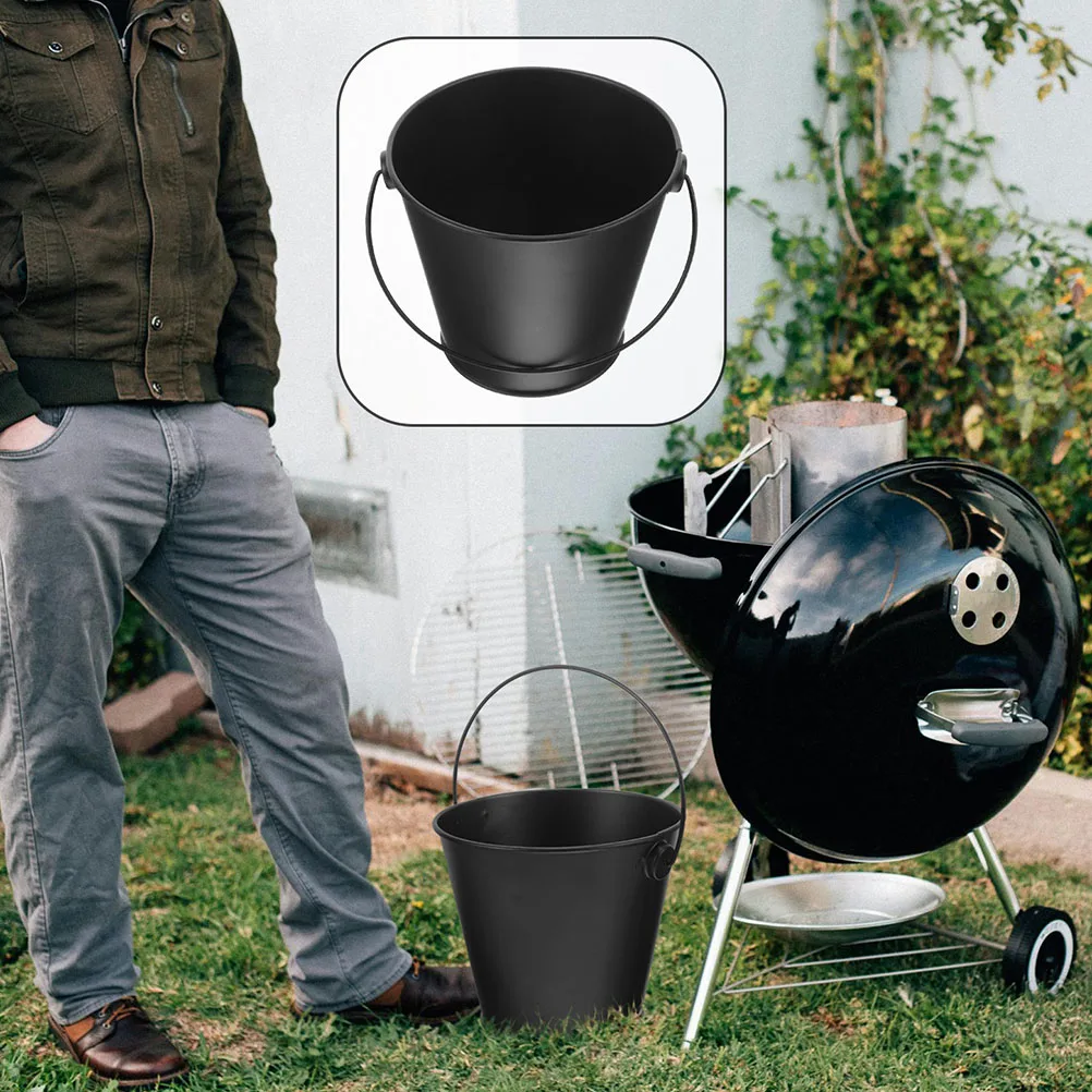 

2pcs Grease Bucket Metal Bucket Reusable Metal Oil Catcher Outdoor Camping Picnic barbecue Accessories Durable