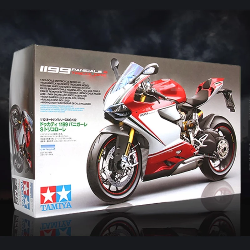 타미야 플라스틱 조립 오토바이 비례 모델 키트 14132 1199 Panigale S Tricolore 1/12 장난감 DIY 컬렉션