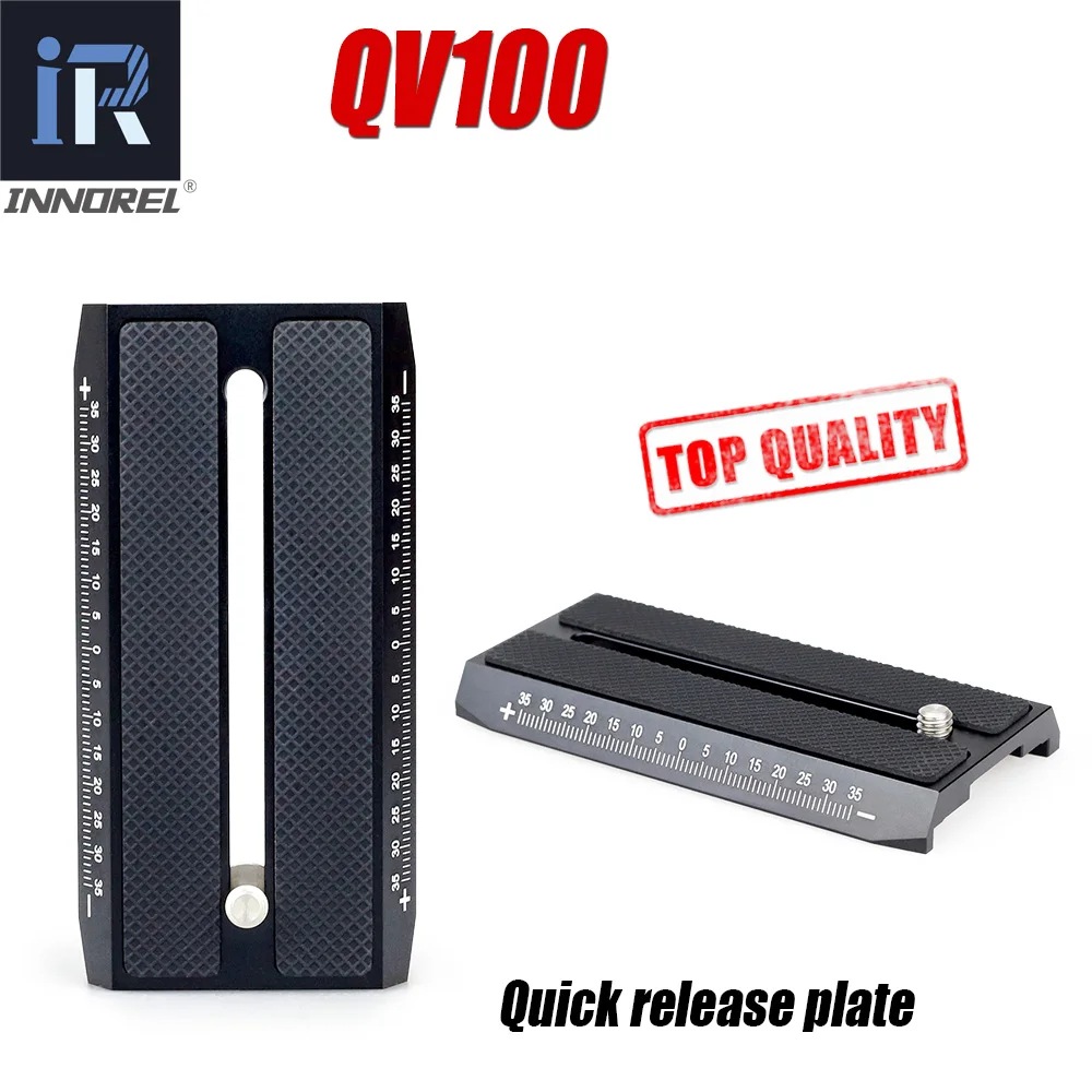 INNOREL QV100 Płytka szybkiego uwalniania do statywu wideo Monopod kompatybilny z Manfrotto 501HDV 503HDV 701HDV MH055M0-Q5 501PL itp.