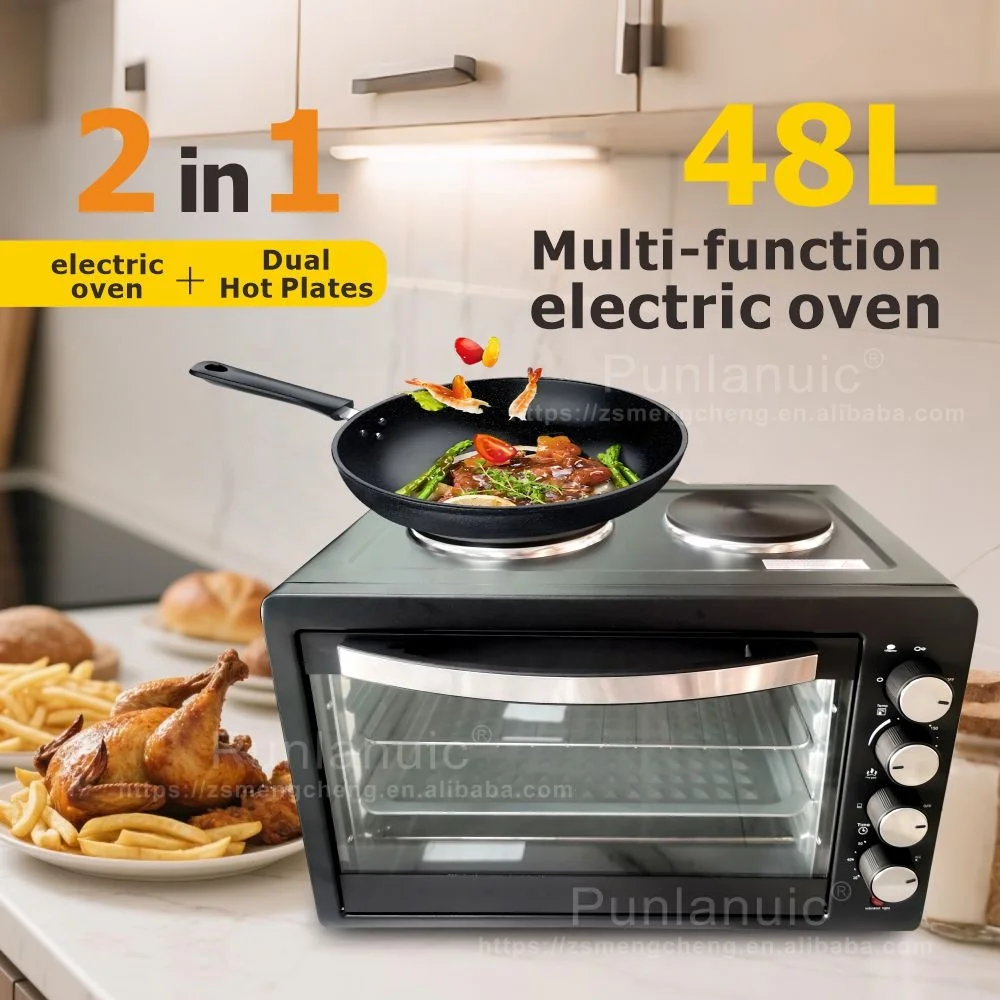 

Factory High Quality Luxury Mechanical Control 2 in 1 Hot Plates and 48L oven Household Smart Pizza Bread Toaster Electric Oven