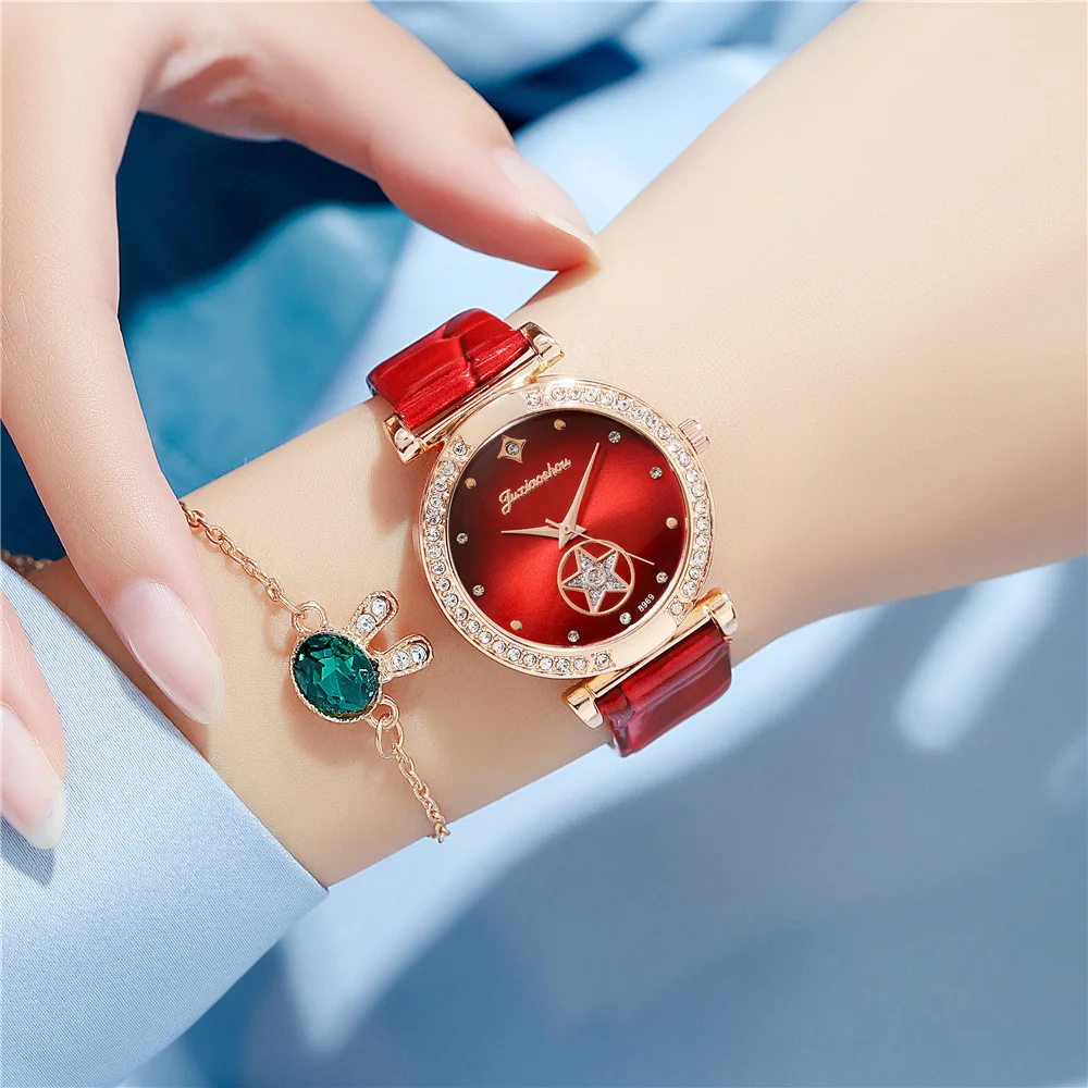 Luxury Fashion Simple Rhinestone Ladies Belt Watch Glossy Belt Quartz Watches Women Trendy Hot Watches Women