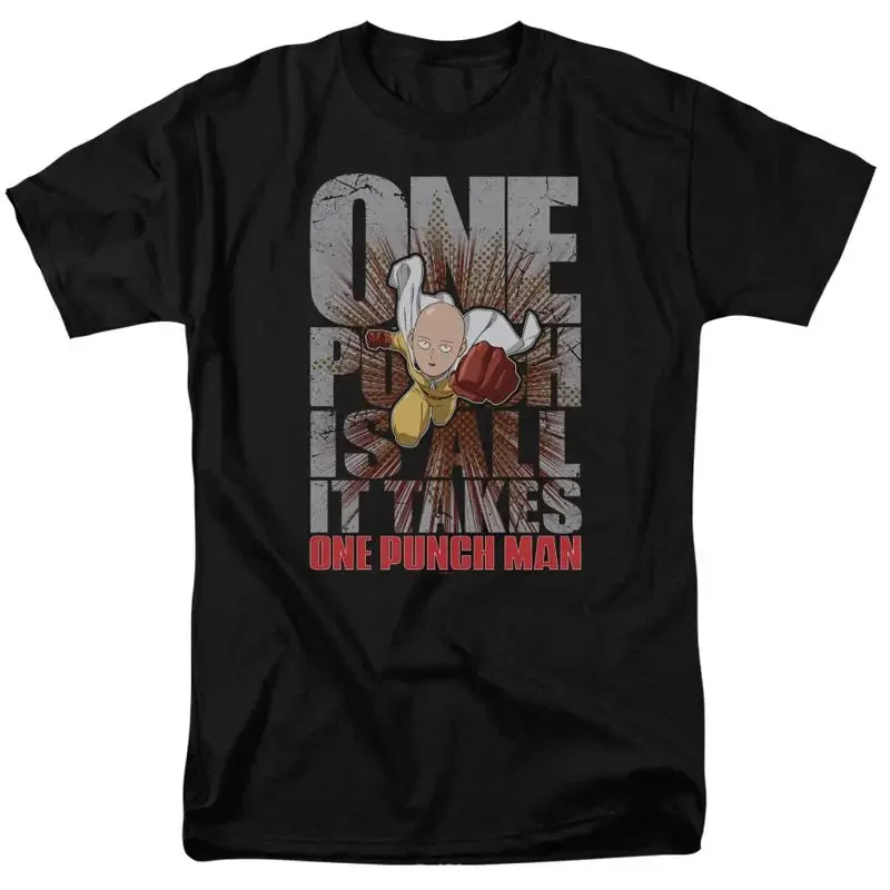 One Punch Man Is All It Takes T Shirt Mens Licensed Cartoon Black
