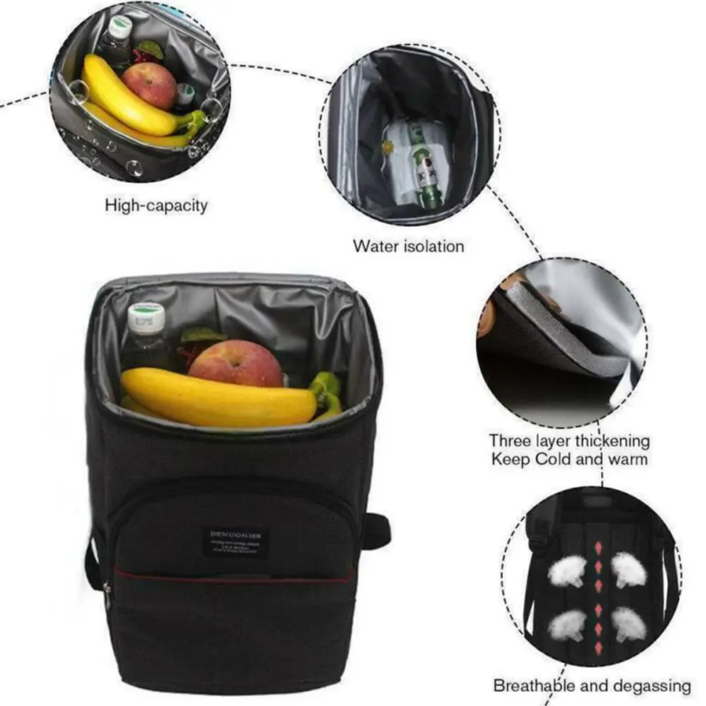 20L Thermal Backpack Waterproof Thickened Cooler Bag Large Insulated Bag Shoulder Picnic Cooler Backpack