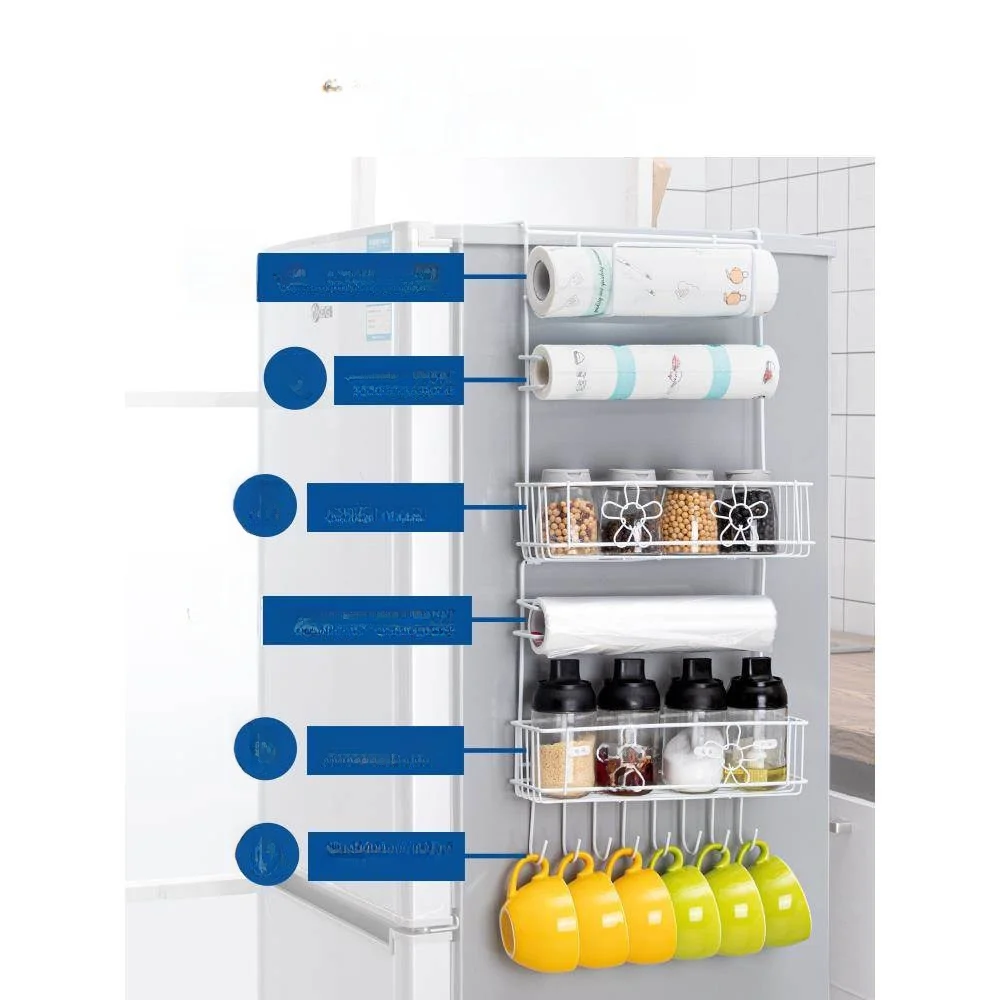 Multi-Layered Fridge Storage Rack Side Wall Preservation Film Organizer Home Essential Side Bracket Refrigerator Accessory