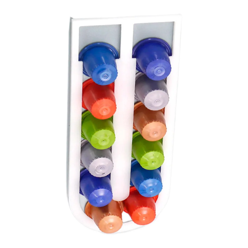 12 Slot Coffee Capsule Caddy for Alternative Capsules with Solid Mounting Plate and Scratch Proof Plastic Finish