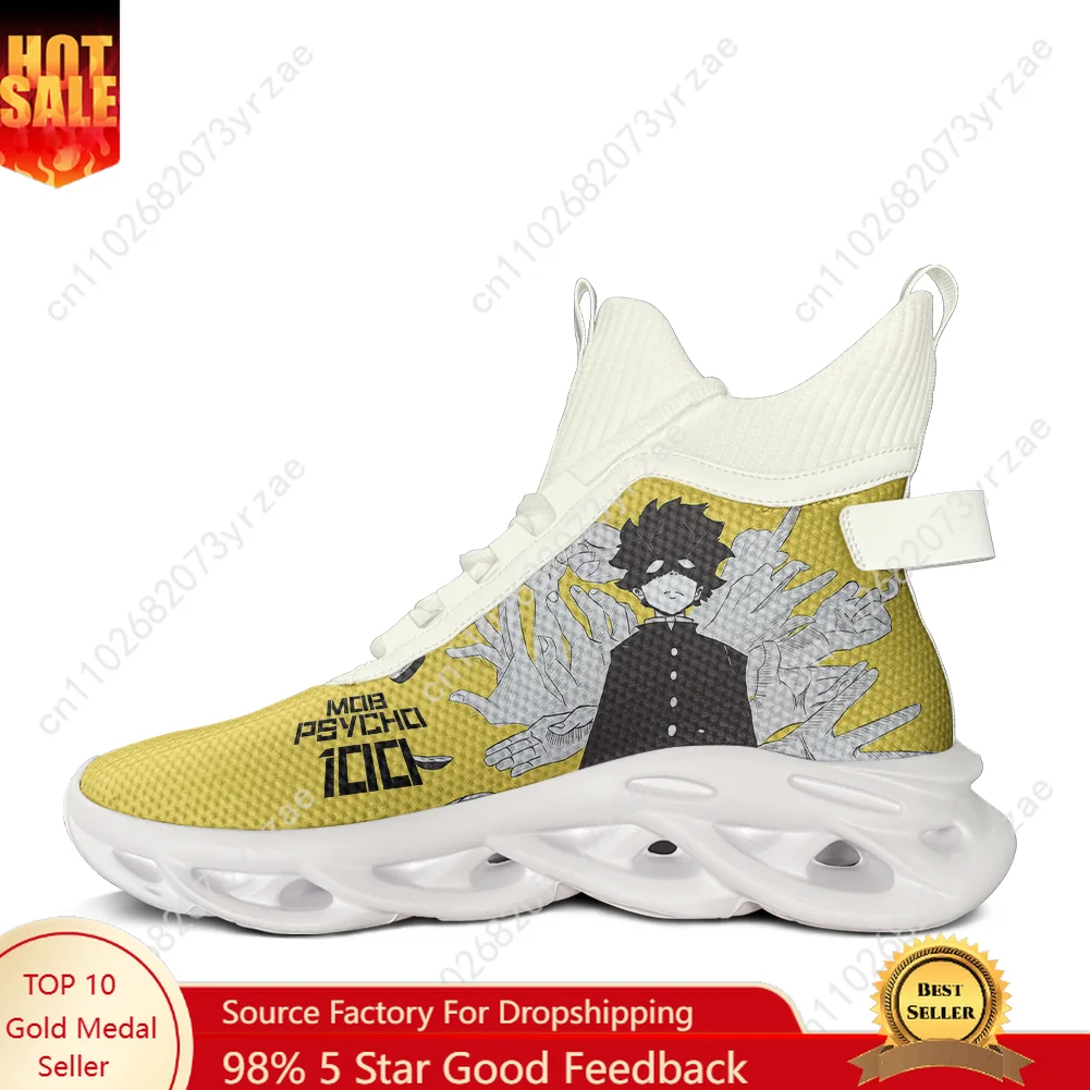 

Mob Psycho 100 High Top Flats Sneakers Mens Womens Teenager Sneaker High Quality Personalized Casual Shoe Custom Made Shoes