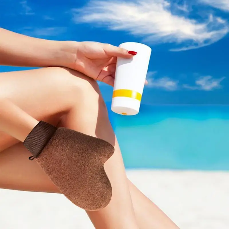 Tanning Applicatie Handschoen Zelfbruinende Handschoen Herbruikbaar Lichaam Gezicht Bad Rug Tan Exfoliërende Verwijdering Mitts