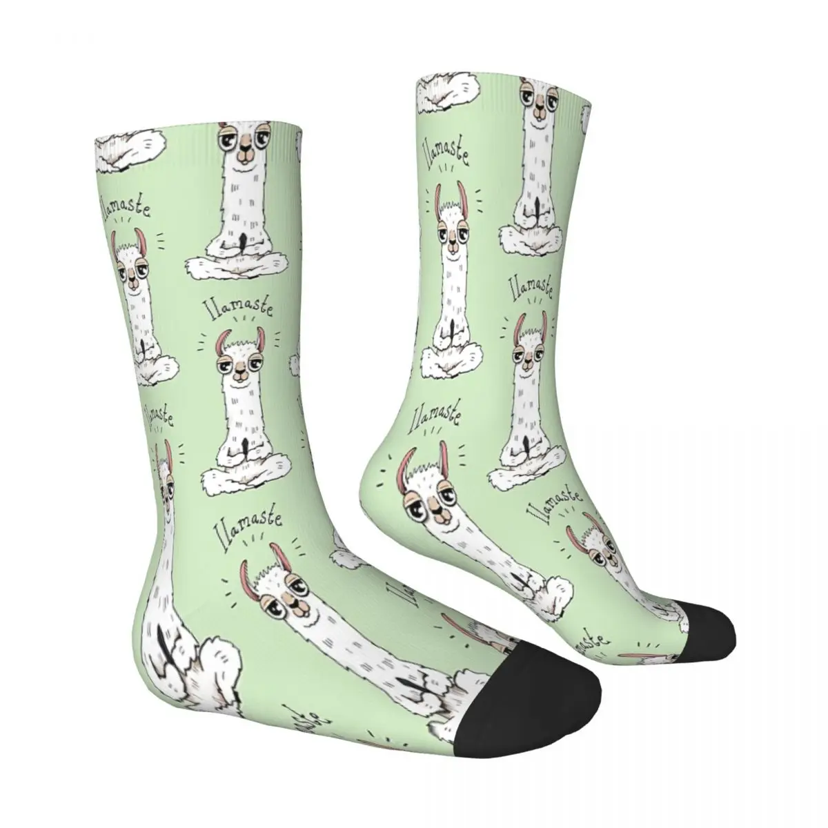 Llama Pose With Llamaste Yoga Socks Male Mens Women Summer Stockings Hip Hop